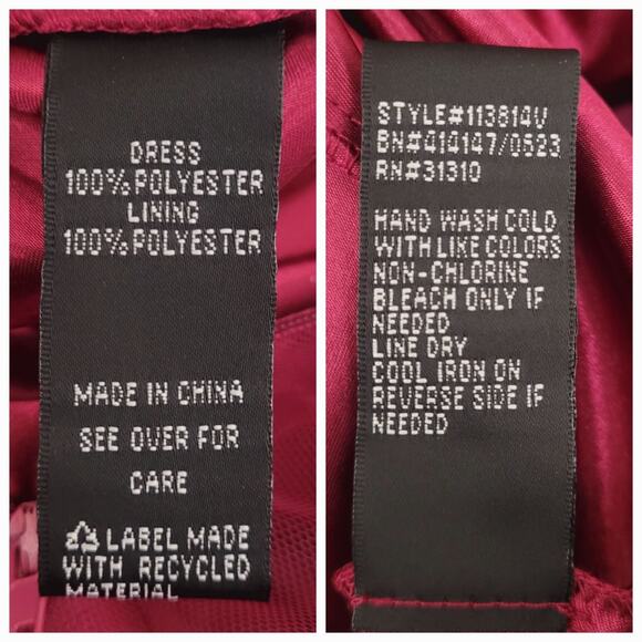 BCX Sz 9 Fuchsia‎ Fairy Flowy Floral Applique Romantic Feminine Chiffon Dress - Picture 4 of 7